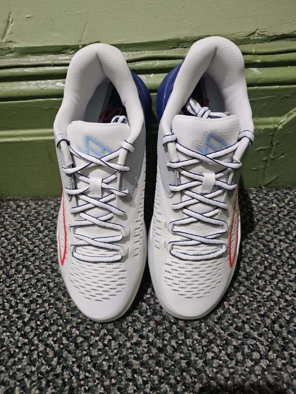 Puma White Sneakers with Navy and Red Accents